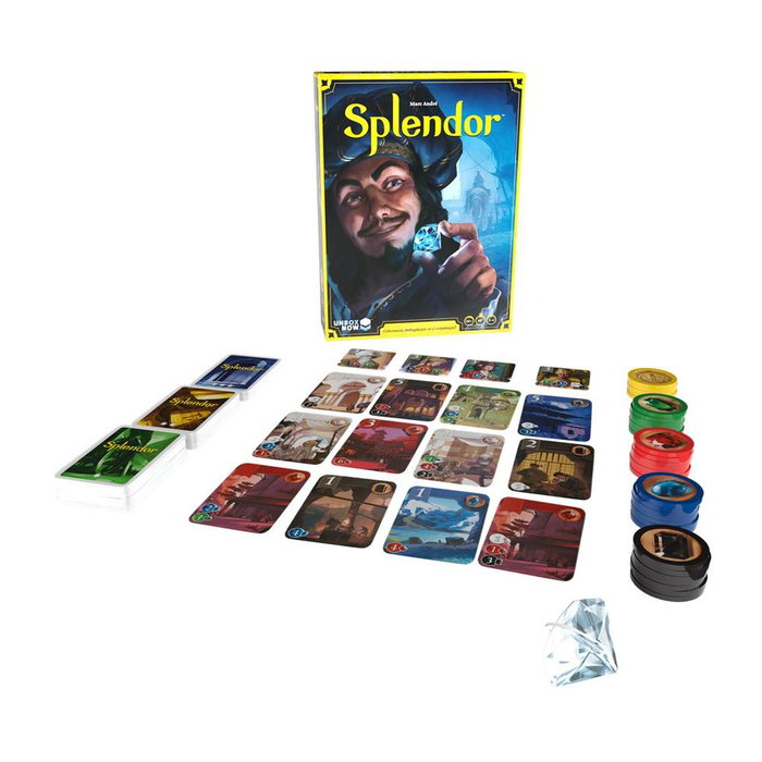 Asmodee Juego de Mesa Splendor SCSPL01ES - Estrategia de Gestión de Recursos para 2-4 Jugadores, Edad +10, Partidas 30 Minutos, en Español