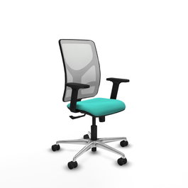 PIQUERAS Y CRESPO Silla de Oficina Motilla con Mecanismo Sincro, Turquesa y Blanco
