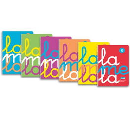 Lamela Cuaderno Espiral 80H Folio 90 gr Cuadrovía 4 mm Tapa Pp C-Surtidos (Set de 6) (Set de 6)