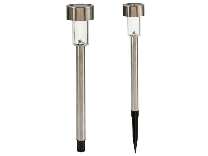 Ibergarden Baliza Solar Redonda Plástico y Acero 5.5x25x5.5cm (Set de 24)