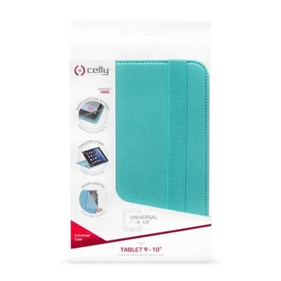Celly Unitab Funda Folio Tablet 25.4 cm (10") Azul TPU Resistente a Rayones para Cualquier Marca