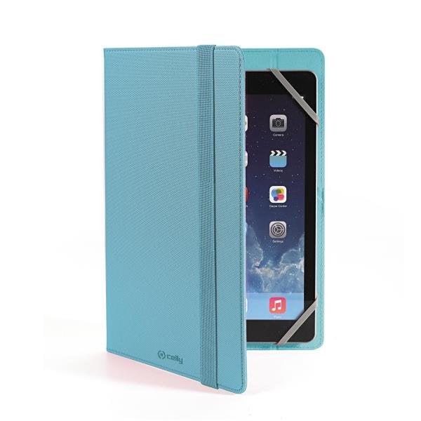 Celly Unitab Funda Folio Tablet 25.4 cm (10") Azul TPU Resistente a Rayones para Cualquier Marca