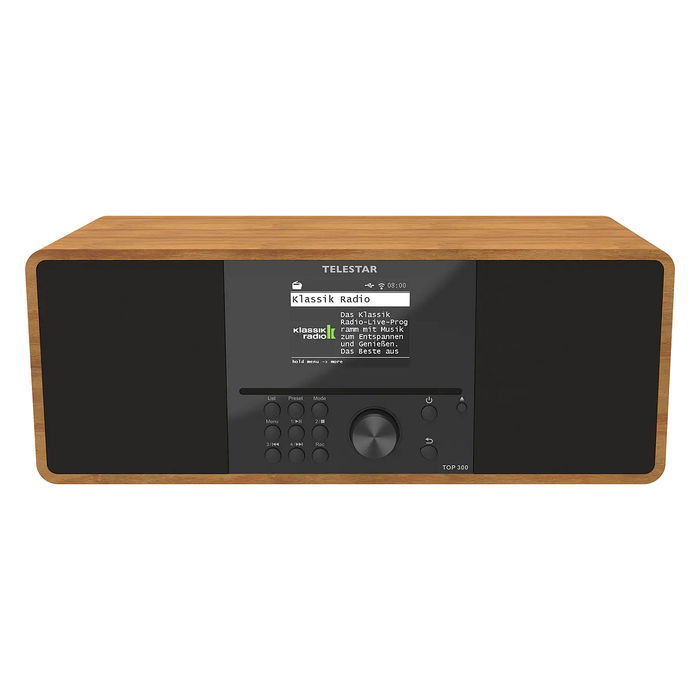 Telestar TOP 300 5701300 Radio Internet Digital DAB+ FM Bluetooth 5.3, Pantalla TFT 3.2", 30W, Madera, Estacionaria