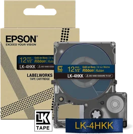 Epson LK-4HKK Cinta Mecanográfica Satinada Dorado sobre Azul Marino 12mm x 5m