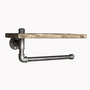 Hanah Home Estantería de Tubo con Madera de Abeto y Metal, Estilo Industrial Rústico Humorístico, Nogal y Negro, 40x16x14 cm