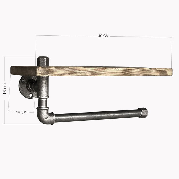 Hanah Home Estantería de Tubo con Madera de Abeto y Metal, Estilo Industrial Rústico Humorístico, Nogal y Negro, 40x16x14 cm Hanah Home Estantería de Tubo con Madera de Abeto y Metal, Estilo Industrial Rústico Humorístico, Nogal y Negro, 40x16x14 cm