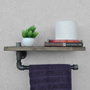 Hanah Home Estantería de Tubo con Madera de Abeto y Metal, Estilo Industrial Rústico Humorístico, Nogal y Negro, 40x16x14 cm
