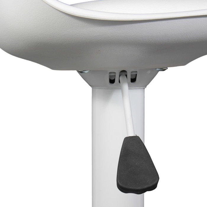 Home Deco Factory Taburete Bar Isak Blanco Regulable Diseño Moderno Asiento Acolchado 83-104cm