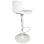 Home Deco Factory Taburete Bar Isak Blanco Regulable Diseño Moderno Asiento Acolchado 83-104cm