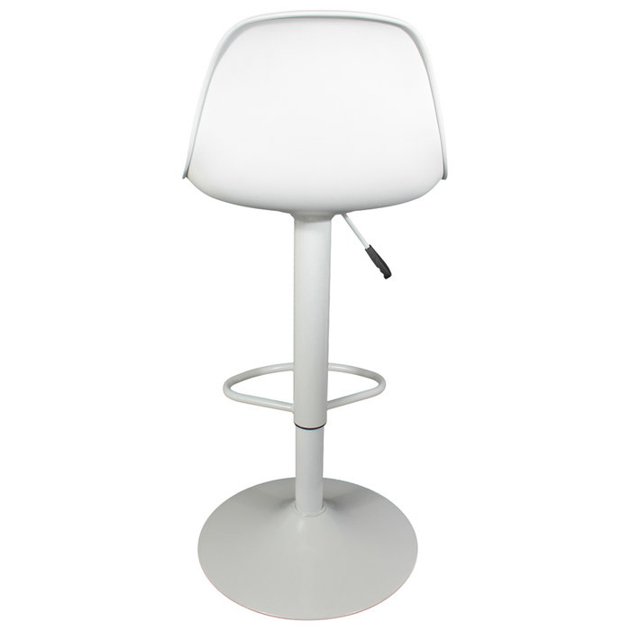 Home Deco Factory Taburete Bar Isak Blanco Regulable Diseño Moderno Asiento Acolchado 83-104cm