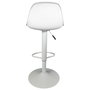 Home Deco Factory Taburete Bar Isak Blanco Regulable Diseño Moderno Asiento Acolchado 83-104cm