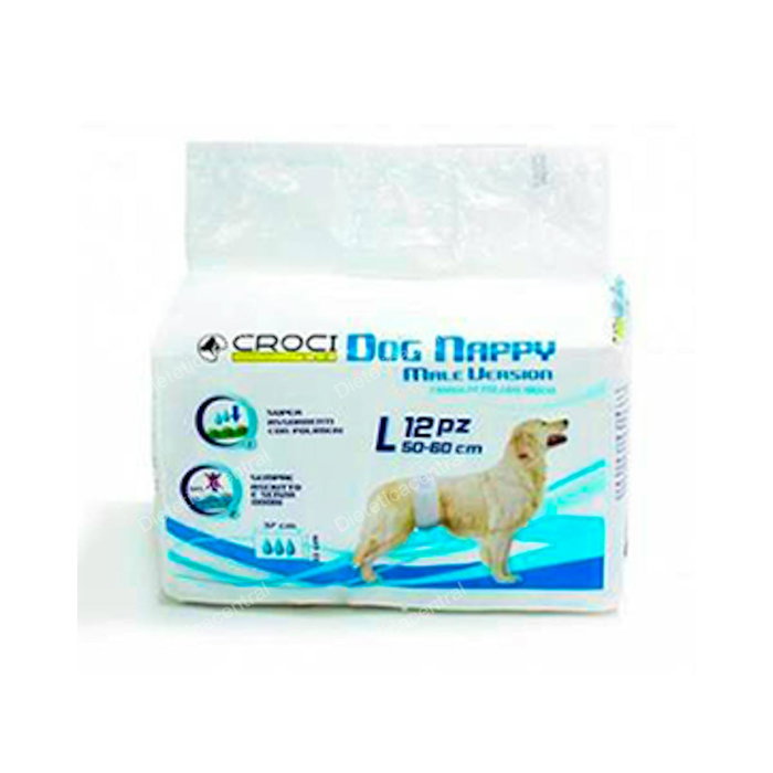 Nayeco Pañal para Perro Macho Talla L (50-60 cm), 12 uds.