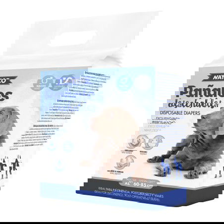 Nayeco Pañal Para Perro Macho Talla L (50-60 cm) - 12 Unidades Nayeco Pañal Para Perro Macho Talla L (50-60 cm) - 12 Unidades