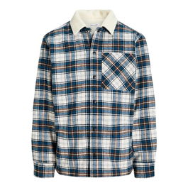Camisa de Manga Larga Hombre Jack & Jones Jjzac Teddy Overshirt Ls Azul oscuro 41