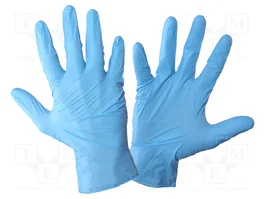 LAHTI PRO Guantes protectores de nitrilo azul, talla 9