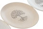 DKD Home Decor Platos de Gres Árbol de la Vida Mate Pack de 4 Surtidos 20x20x2,5 cm