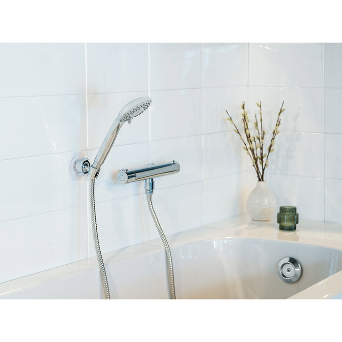 Wenko Conjunto de ducha basic con cabezal de 5 funciones y manguera de 150 cm