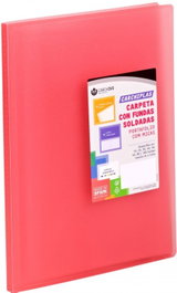 CARCHIVO Carpeta Carchiplas con 60 fundas soldadas A4 tapa flexible roja
