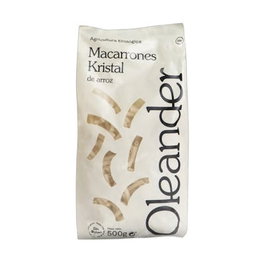 OLEANDER Macarrones de Arroz Bio Sin Gluten 500g - Vegano - Pasta de Arroz Kristal