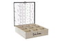 DKD Home Decor Caja Infusiones Colonial Azul Turquesa, en MDF, Cristal y Metal (Set de 4 Unidades) 24.5x6x24.5 cm