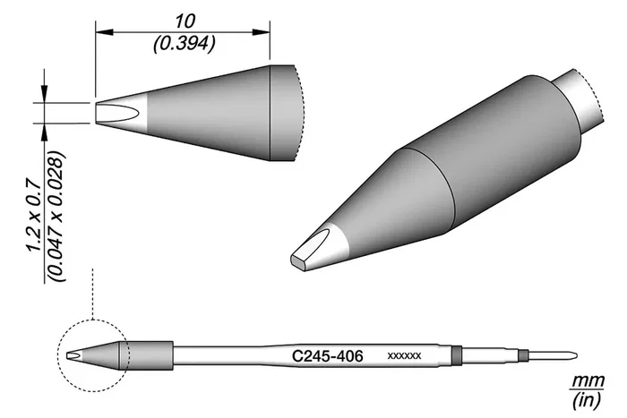 JBC TOOLS Punta de soldadura tipo destornillador 1,2x0,7mm