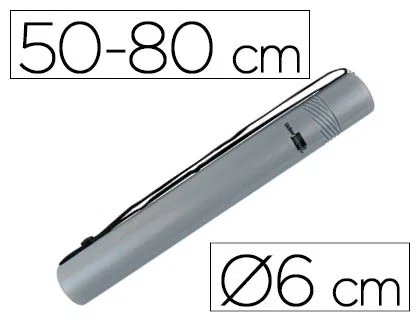 Liderpapel Portaplanos Plástico, Extensible hasta 80 cm, Diámetro 6 cm, Gris Liderpapel Portaplanos Plástico, Extensible hasta 80 cm, Diámetro 6 cm, Gris