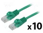 LANBERG Patch cord Cat 6 U/UTP 0,25m verde (Pack de 10)