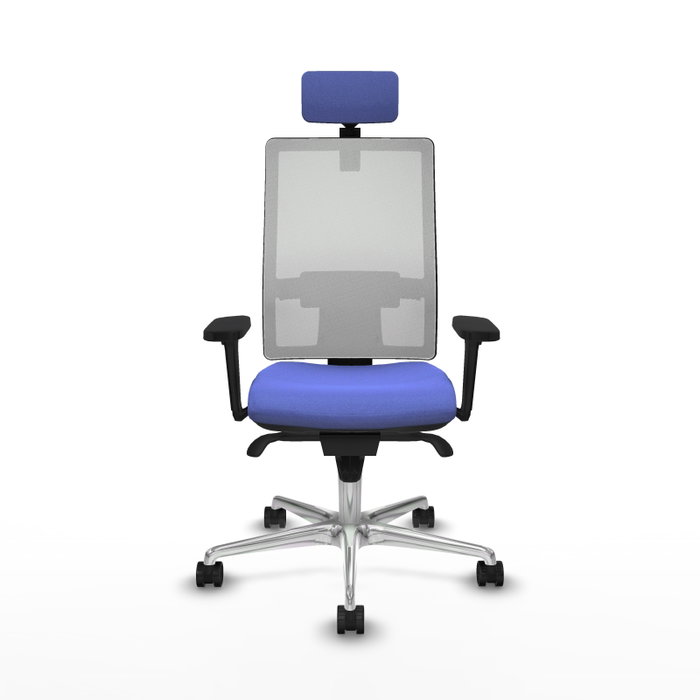 PIQUERAS Y CRESPO Silla de oficina Horna con mecanismo Sincro, Azul claro y Blanco