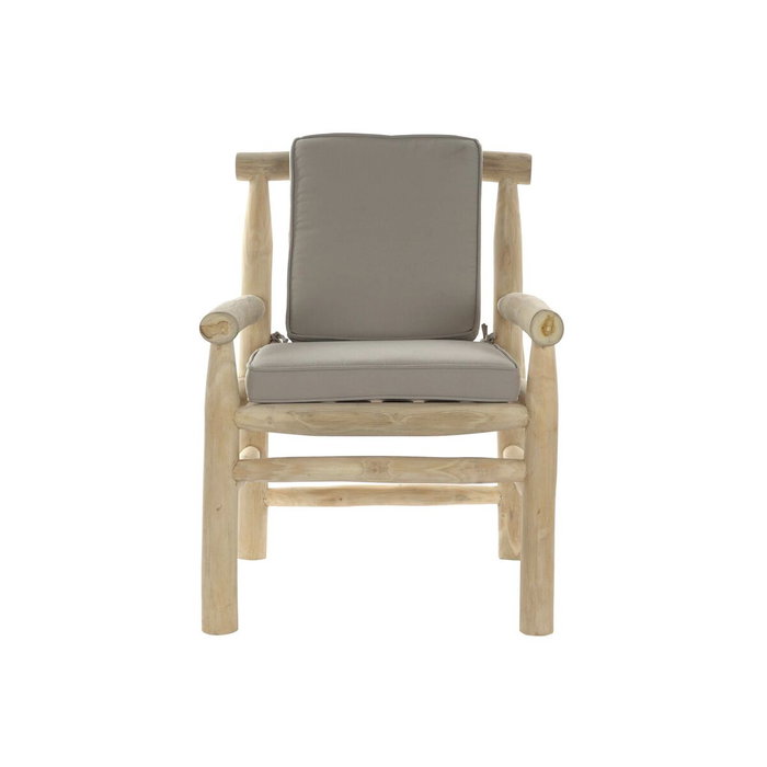 DKD Home Decor Sillón Teca Poliéster 65x80x92 Gris Claro
