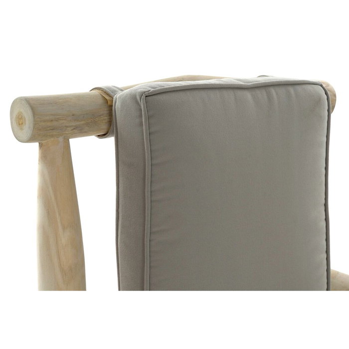 DKD Home Decor Sillón Teca Poliéster 65x80x92 Gris Claro