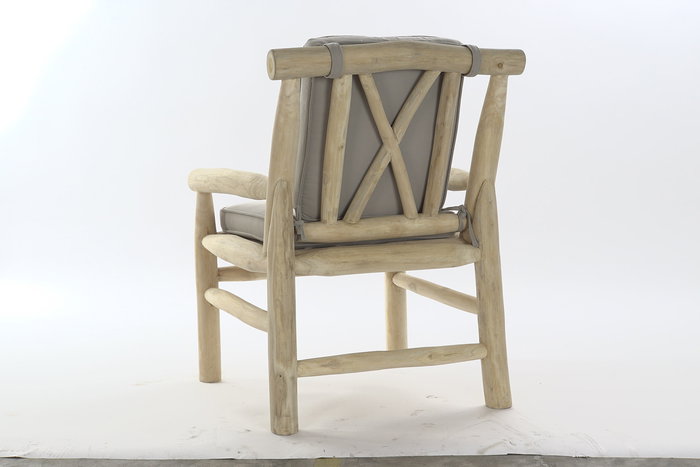 DKD Home Decor Sillón Balines Gris Claro Natural 80 x 92 x 65 cm