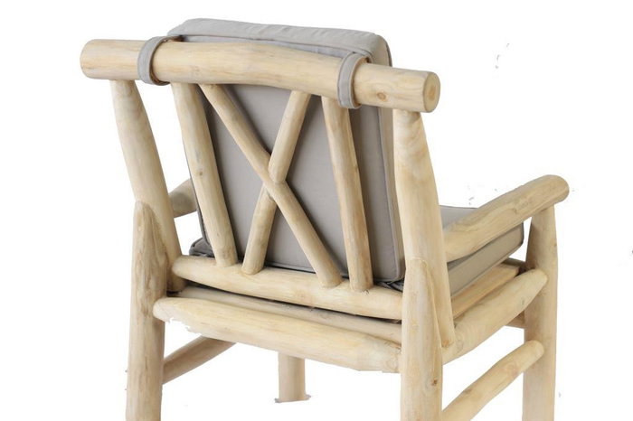 DKD Home Decor Sillón Balines Gris Claro Natural 80 x 92 x 65 cm