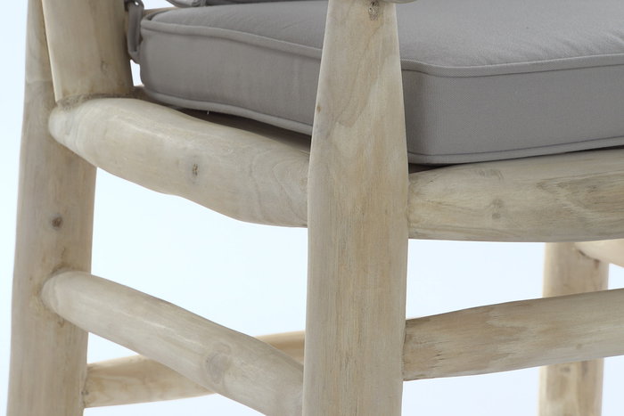 DKD Home Decor Sillón Balines Gris Claro Natural 80 x 92 x 65 cm