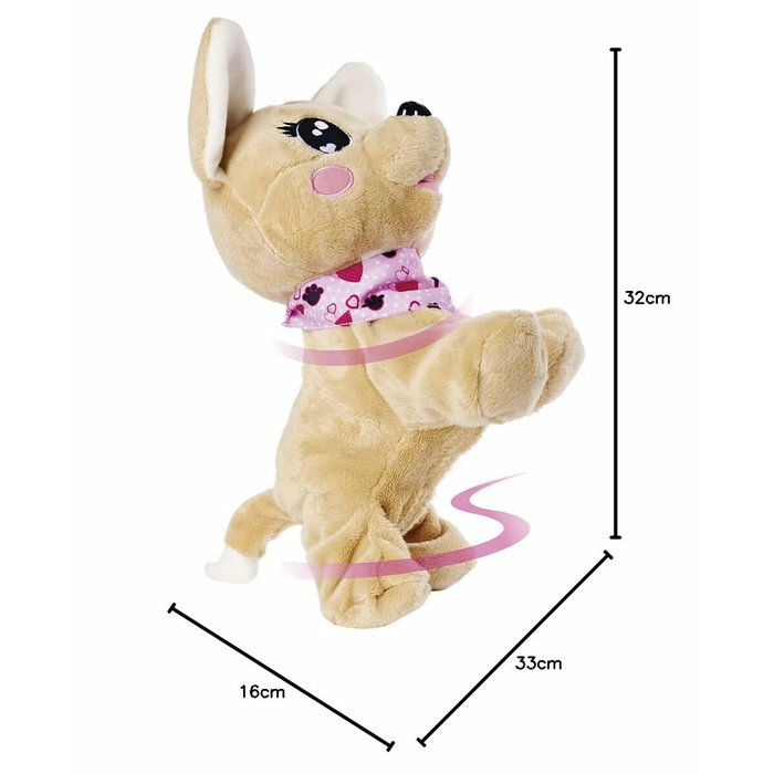 Chichi Love Peluche interactivo Baby Boo - 30 cm - Marrón y rosa