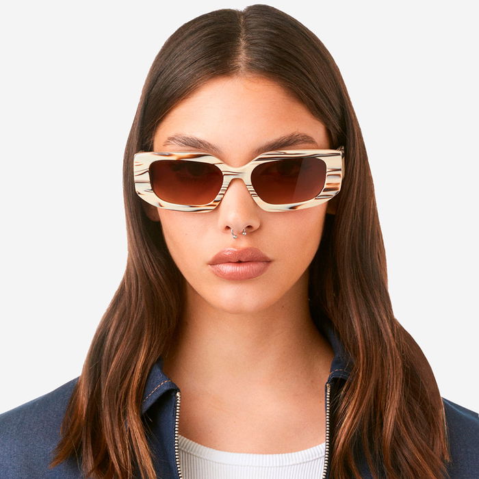 Hawkers Gafas de Sol TRENDSET #Zebra Terracota Redondas Mujer