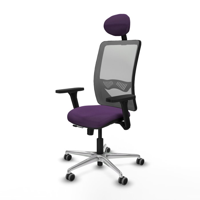 PIQUERAS Y CRESPO Silla de oficina Zulema con mecanismo Sincro/Traslack, Morado y Gris