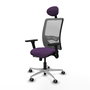 PIQUERAS Y CRESPO Silla de oficina Zulema con mecanismo Sincro/Traslack, Morado y Gris