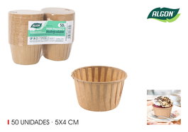 Algon Set 50 Moldes Horno Papel 5 x 4 cm (36 Unidades)