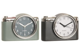 DKD Home Decor Set de 2 Relojes Despertadores de PVC Negro y Verde