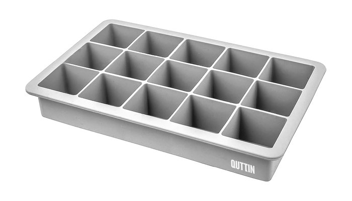 Quttin Cubitera Flexible de Silicona para 15 Cubitos de Hielo Medidas 18.2x11.5x3.5 cm (24 Unidades)