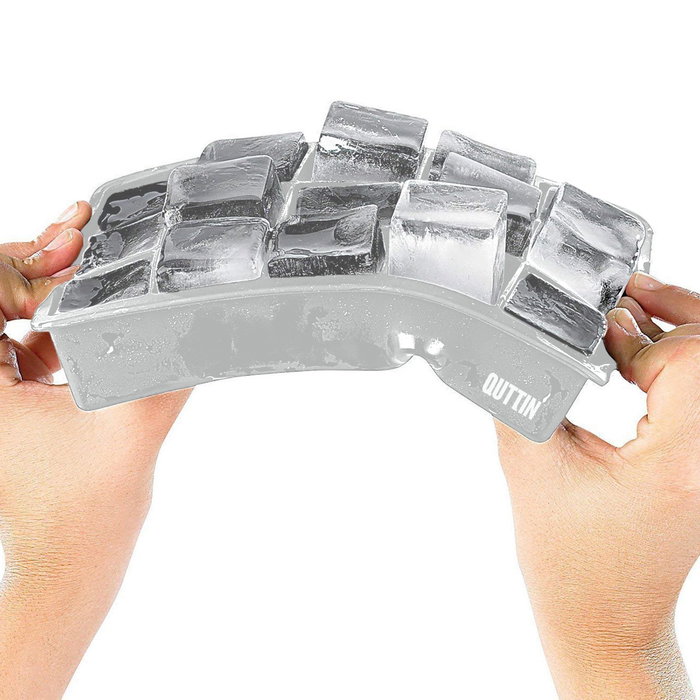 Quttin Cubitera Flexible de Silicona para 15 Cubitos de Hielo Medidas 18.2x11.5x3.5 cm (24 Unidades)