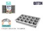 Quttin Cubitera Flexible de Silicona para 15 Cubitos de Hielo Medidas 18.2x11.5x3.5 cm (24 Unidades)