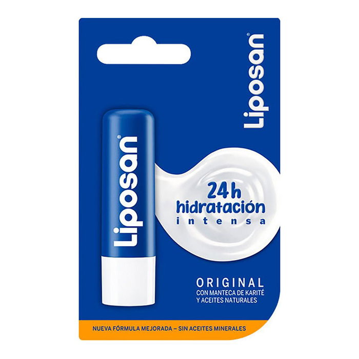 Liposan classic Bálsamo Labial Azul, con Jojoba y Karité, Hidratación Intensa, 4.8 g