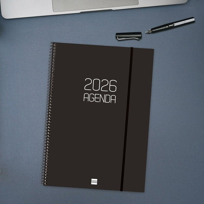 Finocam Agenda Espiral Opaque 2026 Negro E40 210x297 mm