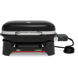 Weber Barbacoa Eléctrica Compacta Lumin - 2.2 kW - Acero Esmaltado Negro - Superficie de Cocción 28x43 cm