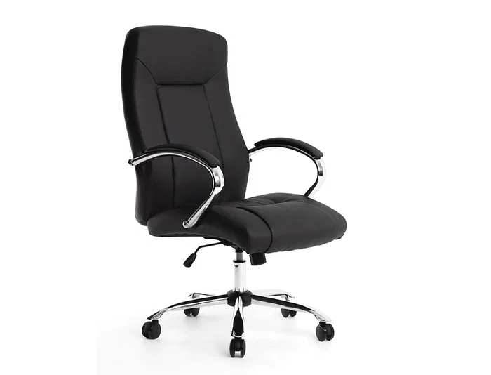 Q-connect Silla de Dirección Vero NA Simil Piel Base Metálica Ruedas Premium Negro Ancho 63 cm x Profundidad 70 cm x Altura 116-124 cm