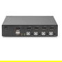 Digitus KVM Switch DisplayPort 4x1, Conmutador de 4 Ordenadores a 1 Monitor 4K 60Hz, USB, Plug and Play, Negro
