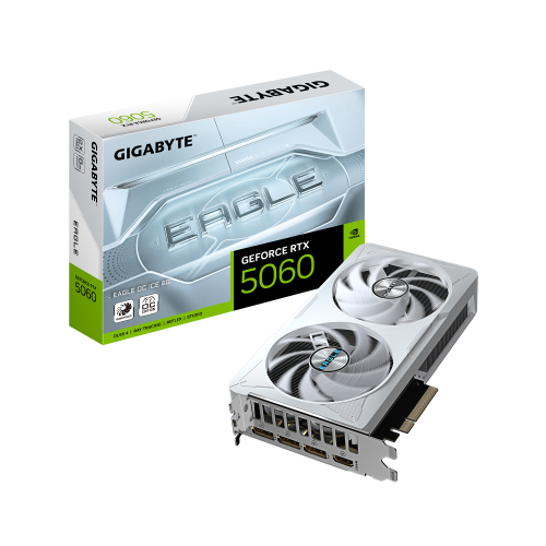 GIGABYTE GeForce RTX 5060 EAGLE OC ICE 8GB GDDR7 Blanco GIGABYTE GeForce RTX 5060 EAGLE OC ICE 8GB GDDR7 Blanco