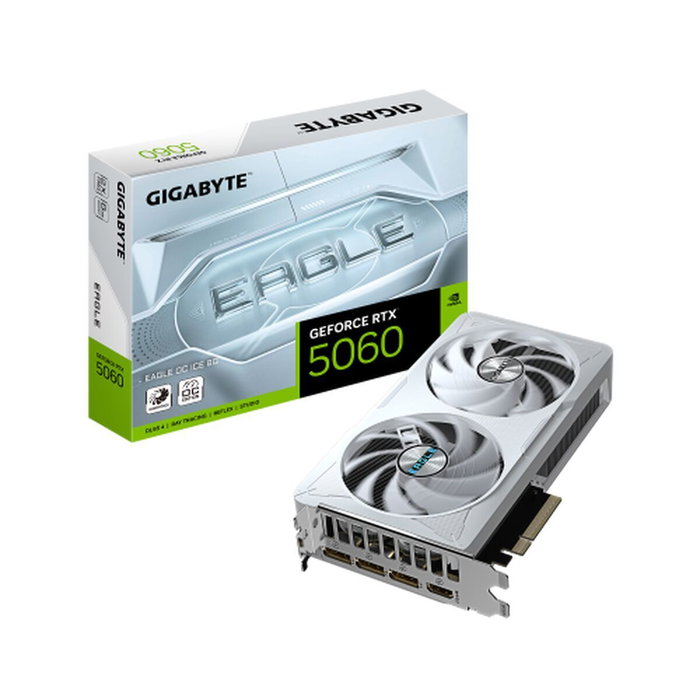 GIGABYTE GeForce RTX 5060 EAGLE OC ICE 8GB GDDR7 Blanco GIGABYTE GeForce RTX 5060 EAGLE OC ICE 8GB GDDR7 Blanco