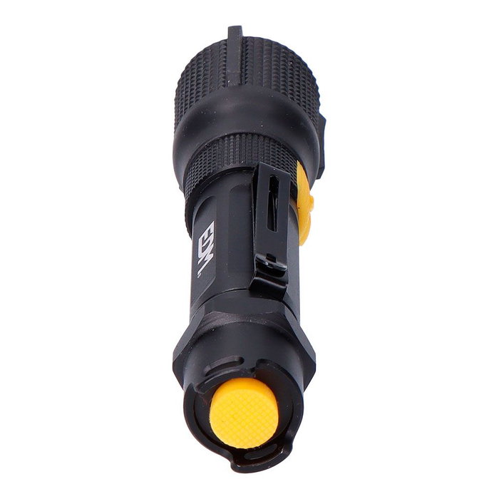 Edm Linterna Táctica Recargable Wolf X1 LED 550 lm, con Zoom, Batería Litio 800 mAh, USB-C, IP67 Sumergible, Aluminio, 5 W, Ø32x139 mm